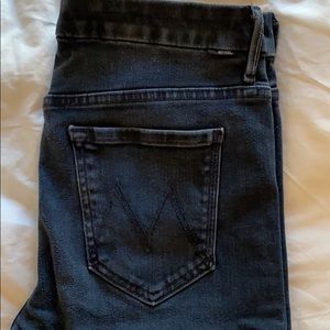 MOTHER High Waisted Looker Ankle Fray